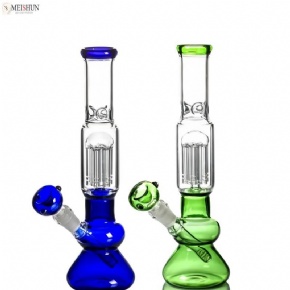 12 Inches Double Chamber Water Bong With Tree Perc