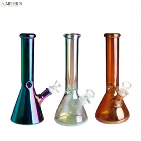 Wholesale 10 Inches electroplate Holographic Rainbow  Gradient Glass Bong