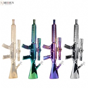 Wholesale 24 Inches Electroplated Rifle Shape Glass Bong