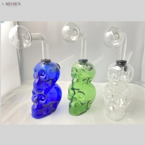 Wholesale Colored Double Skull Glass Oil Burner