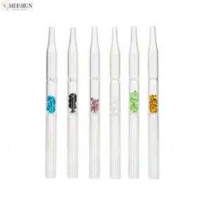 Wholesale 6.1 Inches Clear Glass Dab Straw With Gem