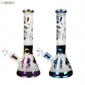 Wholesale Decal  Electroplated Sandplasting Glass Water Bong