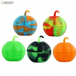 Wholesale Pumpkin Smiley Face Silicone Wax Container