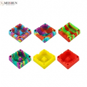 Wholesale Square Shape Multifunctional Heat Resistance Silicone Ashtray