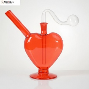 Wholesale 4.7 Inches Mini Handheld Love Heart Oil Burner Bubbler Pipe