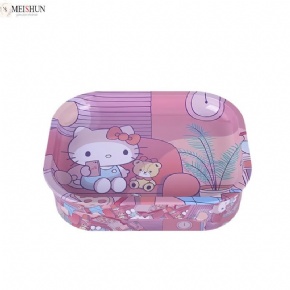 Wholesale Pink Hello Kitty Metal Rolling Tray With Storage Box