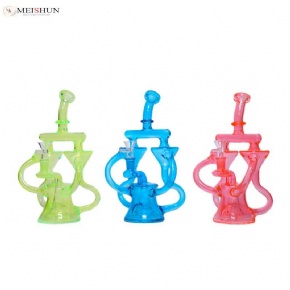 Wholesale 10 inch Fluorescent Color DAB Rig Recyler Glass Water Pipe