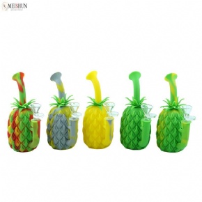 Wholesale 7 Inches Rainbow Color Pineapple Silicone DAB Rig Water Pipe