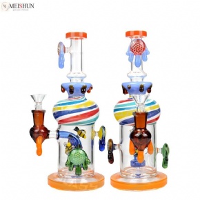 9.5 Inches Colorful Honey Drips Glass Dab Rigs