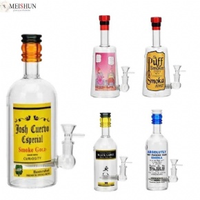 Wholesale 9 Inches  Unique Liquor Bottle Design Glass WaterBong